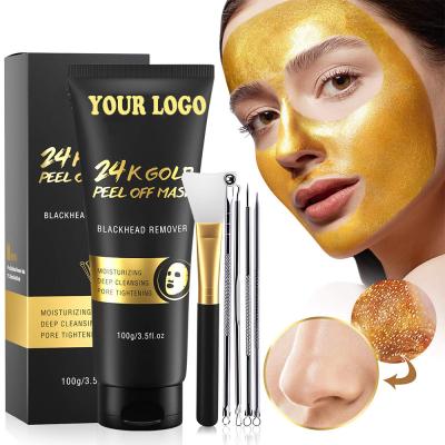 China Moisturizer Blackhead Remover Mask 24K Gold Peel Off Mask Gold Face Mask Deep Cleansing Anti Aging Reduces Fine Lines Wrinkles for sale