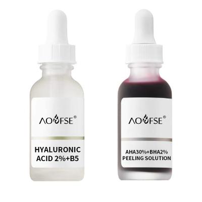 China Moisturizer Private Label Anti-Acne Repair Brands AHA 30% + BHA 2% Solution Peeling Hyaluronic Acid 2% + B5 Face Serum for sale