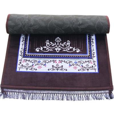 China Non-slip Wholesale Mosque Prayer Carpet Raschel Print Islamic Muslim Blanket Prayer Mat for sale