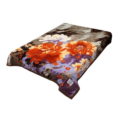 China Anti-pilling Comfortable Printing Embossed 100% Polyester Raschel 8.0kg Raschel Blanket for sale