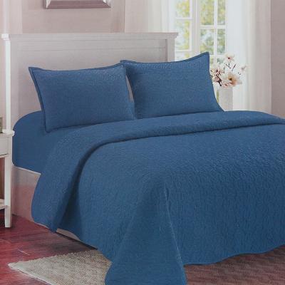 China Seam/dark/beautiful/no fade/splinters/cheap high quality solid seam blue comforter/comfortable softer/bedspread set bedding set factory for sale