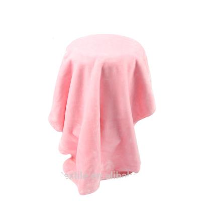 China Solid Color Waterproof 100% Polyester Flannel Plain Blankets Newborn Baby Muslin Rainbow Receiving Wrap Knitted Blanket for sale