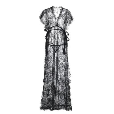 China 100% Polyester Women's Sexy Deep V-Neck Lace See Through High Slit Long Maxi Dress for sale