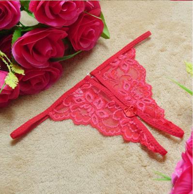 China Breathable Sexy Lace Big Flower Underwear Type Female Wear Buttocks Hollow Briefs for sale