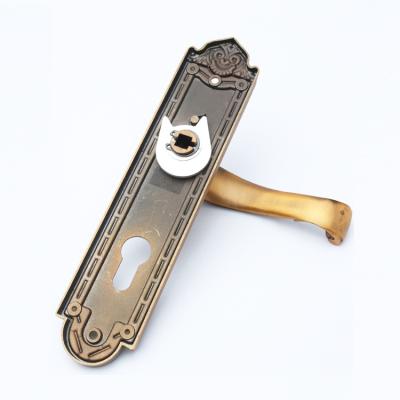 China Brass gold privacy interior mortise wooden door lock handle set for home bedroom for sale