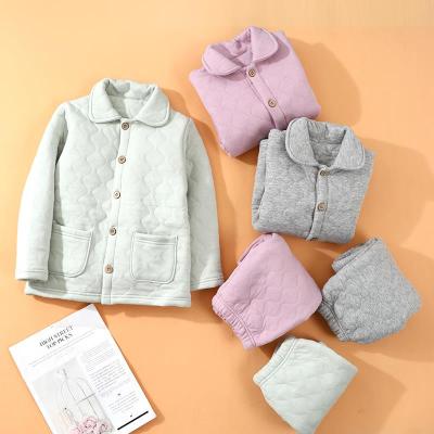 China 2020 Thermal Kids Autumn And Winter Air Cotton Sleepwear Boy Girl Children Pajama Set for sale