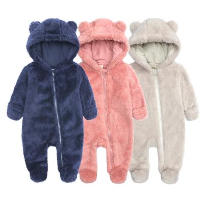 China Boys Girls Winter Breathable Baby Clothes Infant Overalls Flannel Baby Clothes Kids Rompers Newborn Jumpsuits Suits for sale