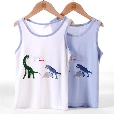 China 2 Pack Kids Summer Breathable Thin Knit Vest Casual Dinosaur Vest Set For Young Boy for sale