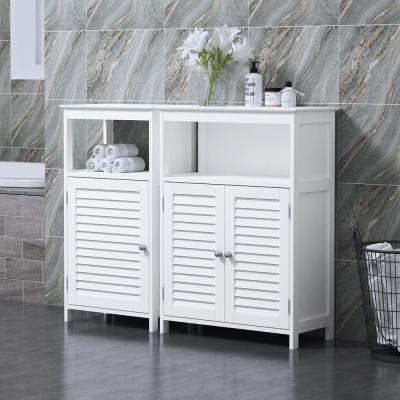 China Modern Wooden Storage Cabinet Bathroom Storage Cabinet With 2 Sash Doors Luxury Bathroom Furniture for sale