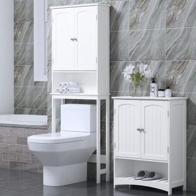 China Modern Over Floor Toilet Storage Cabinet Bathroom Cabinet With 2-Door Toilet Storage Rack Luxury Bathroom Furniture for sale