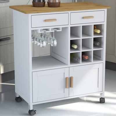 China Modern Kitchen Trolley With Drawers Spice And Wine Rack Shelf, Towel Rack, MDF Luxury And White Bamboo Bathroom Furniture for sale