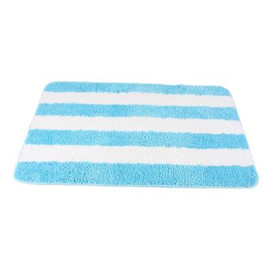 China Washable Soft Two Color Striped Anti Slip Microfiber Bathroom Home Hotel Bath Mats for sale