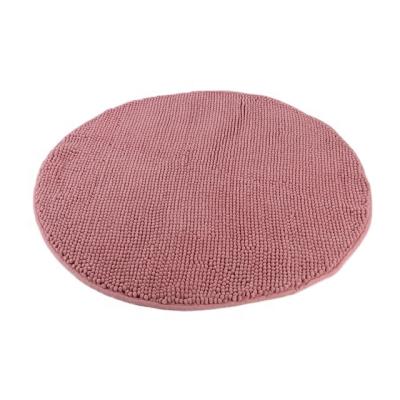 China Washable Soft Solid Color Round Chenille Anti Slip Bathroom Home Hotel Bath Mats for sale