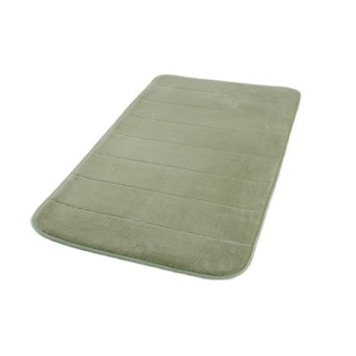 China Solid Washable Anti Slip Novelty Home And Hotel Coral Fleece Embossed Bath Mat With Sponge With Sponge for sale