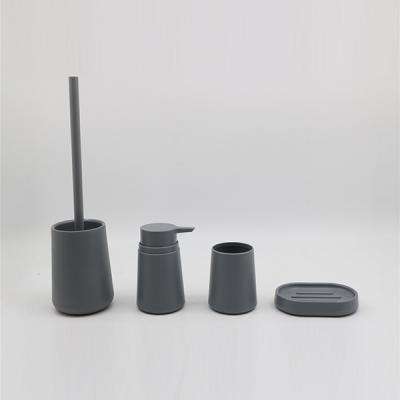 China Viable Aspire Gray Cheap Bathroom Accessories Sets , Plastic Bathroom Set for sale