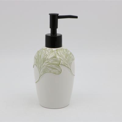 China Viable Ceramic Lotion Dispenser Printing Ceramic Maker Bathroom Faucet Accessories Set for sale