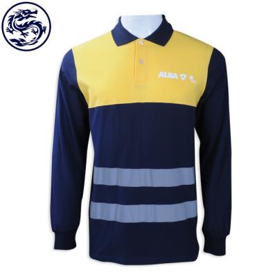 China Anti-pilling Customize OEM Cheap Supplier China Plastics Fabric RPET Low MOQ RPET Low MOQ RPET Safety Reflective Polo Shirt Long Sleeve for sale