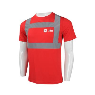 China Cotton FAMA Fast Delivery All Custom Design Sedex 3M Reflective Red Quick Dry T-shirt Work Uniforms for sale