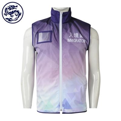 China Sport Quick Release Vest Sublimation Polyester Factory Water Proof SEDEX BSCI Seder Sleeveless Vest With Zipper for sale