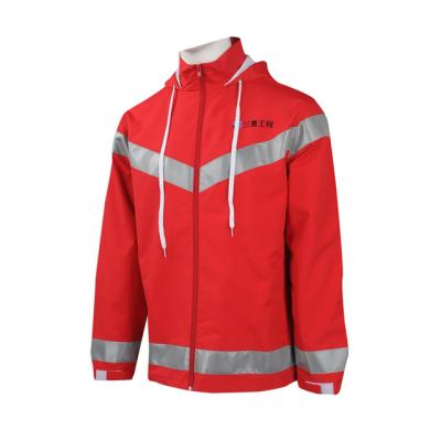 China Custom Cotton RPET Fabric Fast Delivery BSCI 3M Reflective Raincoat Engineering Jacket Safety Workplace Uniforms for sale