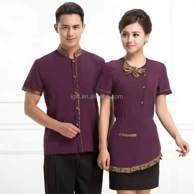 China restaurant & Bar Fast Delivery All Custom Wait Staff Design OEM Audit Factory SEDEX Bar Sexy Maid Restaurant Uniforms for sale