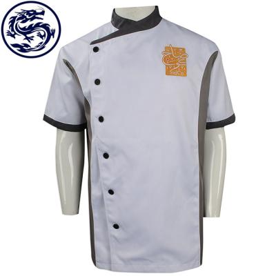 China restaurant & Bar Custom Design 100% White Best Quality RPET Plastics Fashion Cotton Design Restaurant Chef Uniform With Logo for sale