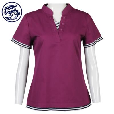 China restaurant & Bar No Low MOQ Restaurant Hostess Uniforms Bar Maid Restaurant Minimal Restaurant Uniform Purple Uniform For Catering Staff for sale