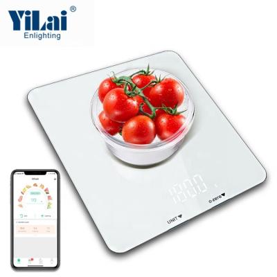 China Newest Weight Household Tempered Glass Household Scale Smart Kitchen Food Measuring Scale With App for sale