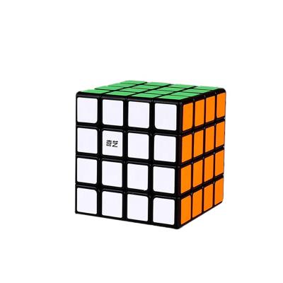 China Toy Wholesale Educational qiyi W 4X4 speed qiyuan cube with sticker in black for sale