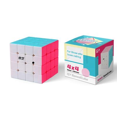 China QIYI Shantou toy S2 4x4 cube speed educational qiyuan magic cube with neon color for sale