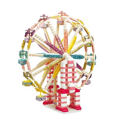 China Construction Toy High Quality Rainbow Baby Toy 245PCS Ferris Wheel Toys Building Blocks with Voice and Light for sale