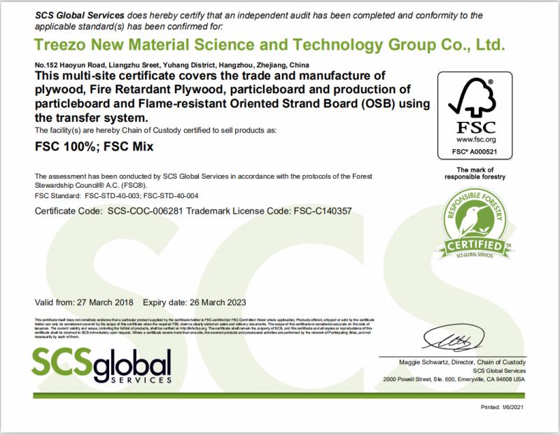 FCC - Treezo New Material Science And Technology Group Co., Ltd