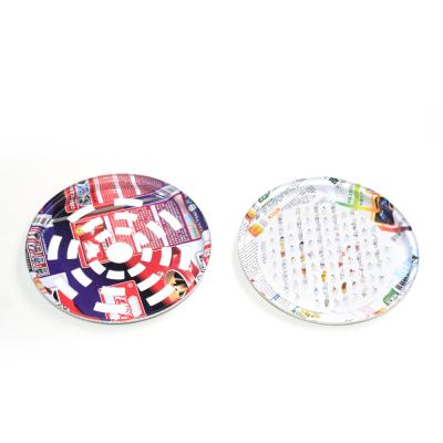 China Mosquito Coil Tray Packaging High Quality Round Nail Pattern Incense Dish Mosquito Coil Metal Tray Large for sale