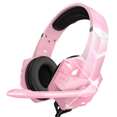 China Free Shipping Headband Gamer G9000 PS4 Max Stereo Game VR Headsets Pink Computer Headphones With Mic For PS5 PC Xbox for sale