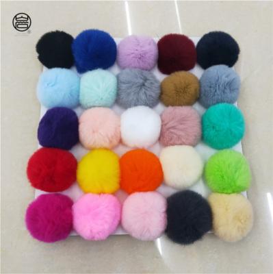 China Factory Feel 8CM Real Rabbit Fur Ball Fluffy Pom Poms Fur Ball DIY Handmade/Soft and Delicate Wholesale Decoration Accessories for sale