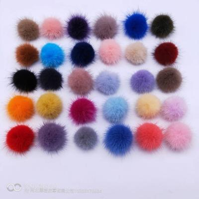 China Factory direct 3.5cm real mink fur pom pom balls dress shoes and hats diy accessories for sale