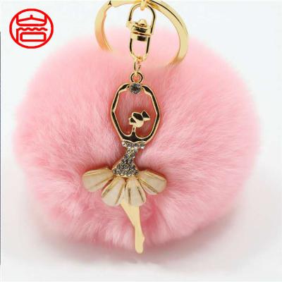 China Real Fashion Rabbit Fluffy And Smooth Plush Ball Key Chain Pendant Man Key Chain Pendant for sale