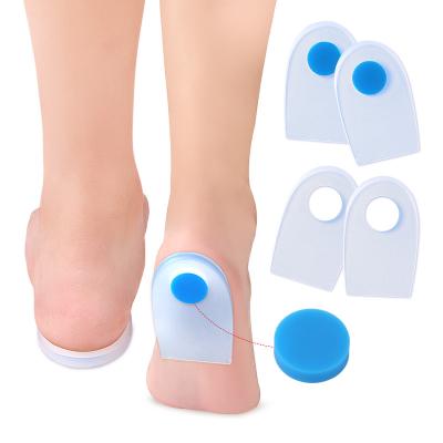 China Silicone Gel Heel Cushion Cups Reusable Shoe Insert Detachable Heel Lift Pads Plantar Fasciitis Pain Relief for sale