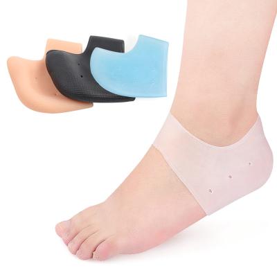 China Silicone Heel Cushion Plantar Fasciitis Protector Inserts Breathable Gel Heel Cups For Dry Cracked Heel for sale