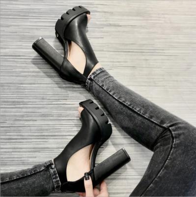 China New lightweight thick high heels platform shoes fish say thick high heel lipstick sandals for sale