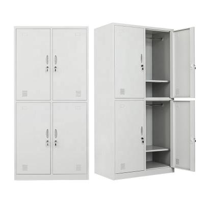 China Wholesale Doors Metal Rush 4 Furniture Top-fly Office Steel Storage Locker With Clothes Hanging Stick H1850*W900*D500mm for sale