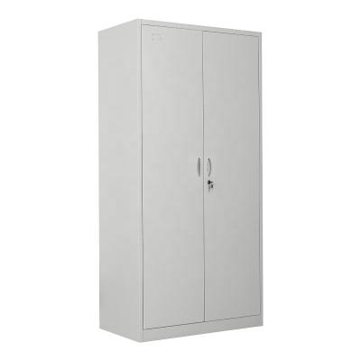 China Customized Almirah 2 Doors Metal Convertible Steel Structure Furniture Locker Closet Knock-In Steel Wardrobe With Mirror for sale