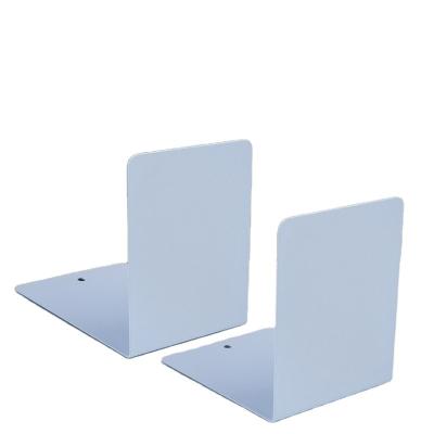 China Environmental Friendly 2 Pieces Price Book Stand Cheap Laser Cutting Blue Heavy Metal Desk Bookends For Kids for sale