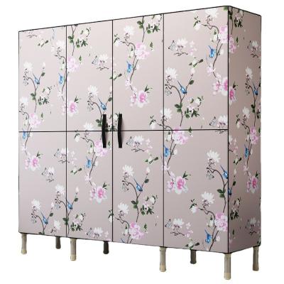 China Foldable Metal Frame Easy Gather Modern Simple Economical Nonwoven Fabric Wardrobe Storage Cabinet for sale