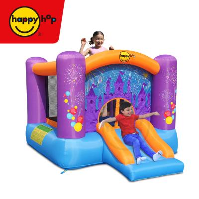 China Inflatable castle toys-9201F happy hop inflatable firework bouncer with slide, Inflatable bouncer house with small inflatable slides for sale