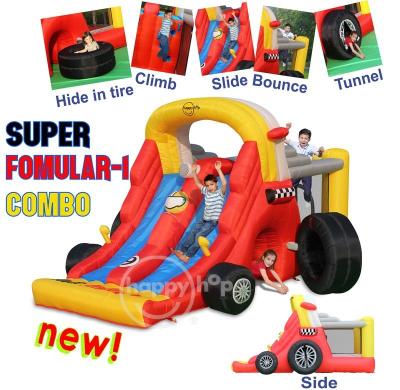 China Racing Car Bouncer-9026 Inflatable Happy Bouncer Hop Bouncer Fomular-1 Super Combo Inflatable Castle With Slide for sale