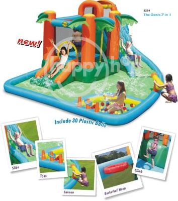 China Inflatable water pool with water park happy water slide -9264 inflatable bounce hop,Mini Water Park inflatable bouncer with poo,l for sale for sale