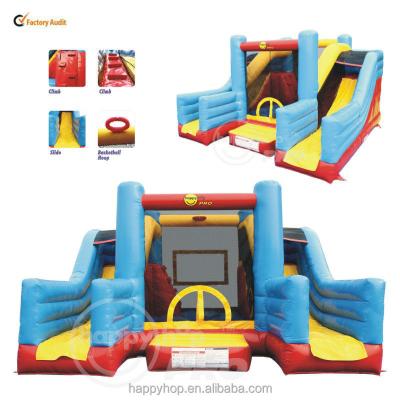 China super climb happyhop slide Bouncer-1017 giant super bouncer with double slide, kids playground combo for sale