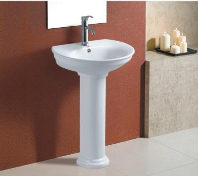 China Bathroom suite floor standing pedestal wash basin for sale