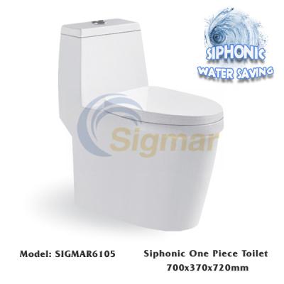 China SIGMAR6105 Sanitary Ware Bathroom Closestool Washdown One-Piece Toilet Bowl for sale